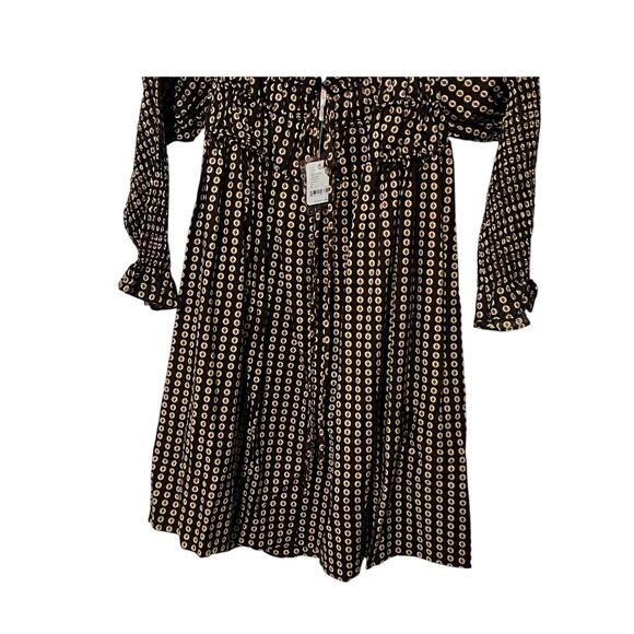 Free People Black and Cream Mini Dress - Picture 8 of 13